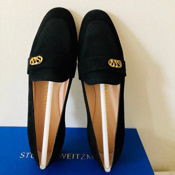 STUART WEITZMAN "PAYSON" BLACK SUEDE LOAFER 7.5M - Picture 6 of 8